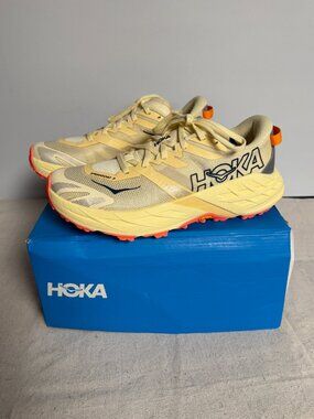 NEW IN BOX 9.5 HOKA SPEEDGOAT 7 VINTAGE YELLOW NEON FLAME SHOES SNEAKERS